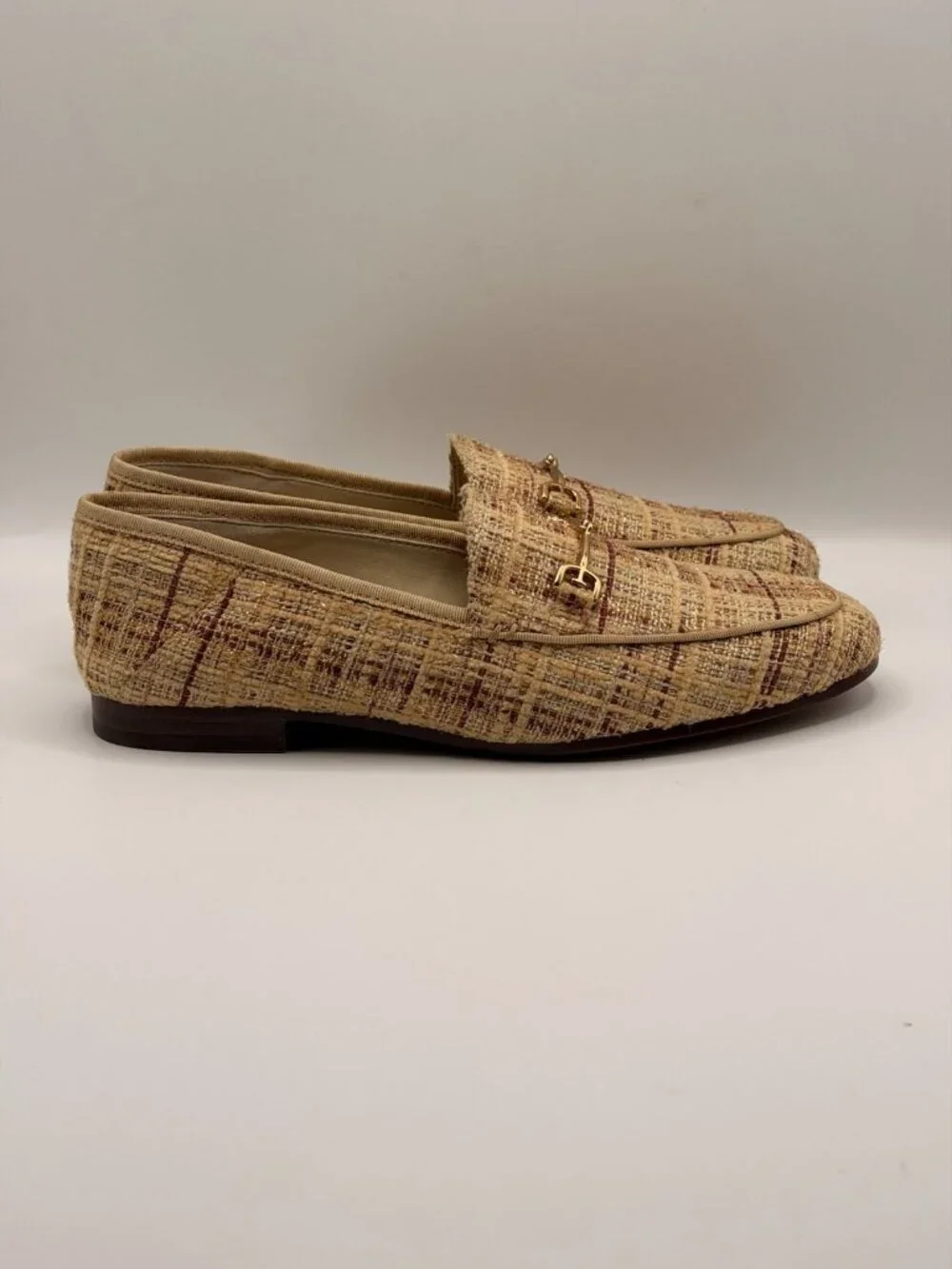 Sam Edelman Women's Loraine Loafer Pale Gold Texture Loafer Sz 6.5